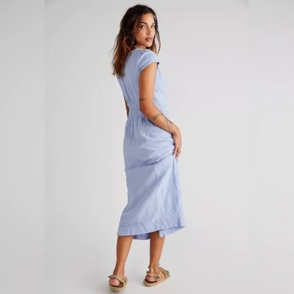 Free People Light Blue Midi Dress - Picture 3 of 14